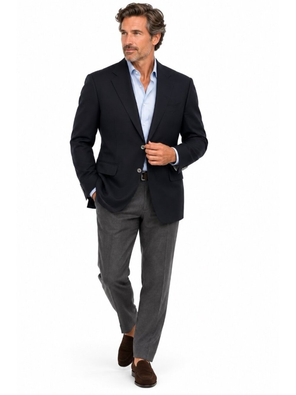 CORNELIANI blazer sport coat black 44R US 18.75 micron virgin wool made italy